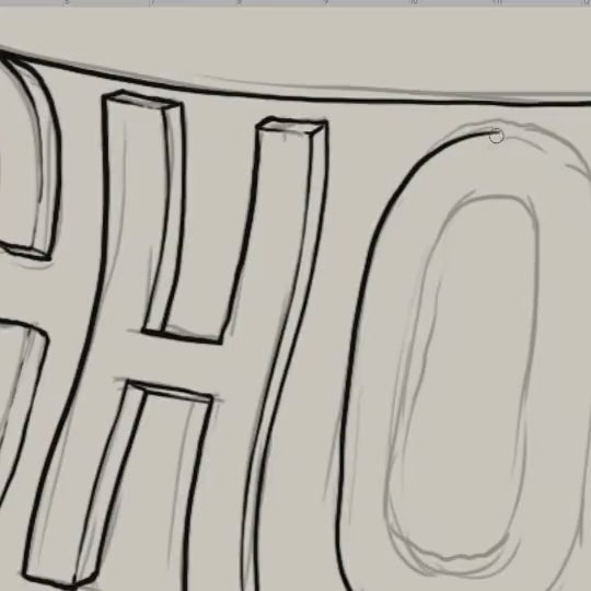 mcbess inking the GHOST lettering
